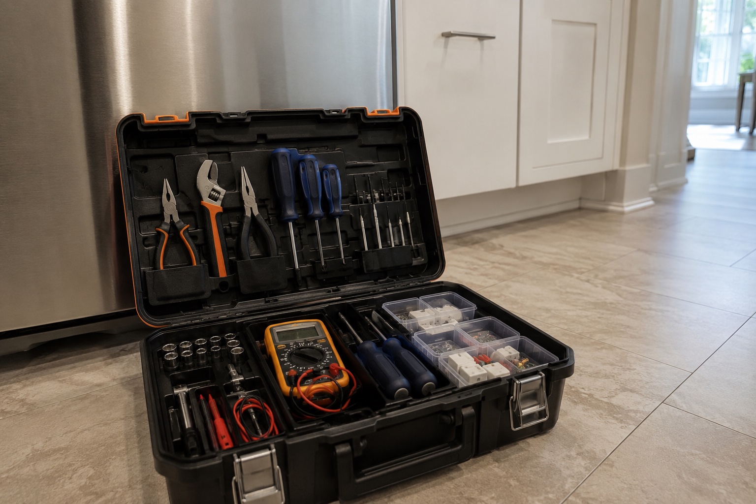 Diagnostic tools laid out for a luxury appliance service call in Denver